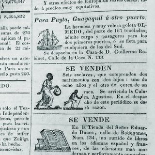 Figura 2 Aviso que ofrece en venta dos familias esclavas Fuente Mercurio Peruano 2 de Q320 - ¿Anuncios de Ventas de Personas Esclavizadas?: una mirada crítica